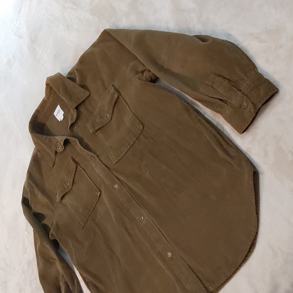 Kensie Jeans Green Button Down Corduroy Over Shirt Jacket Mens Size L - Picture 3 of 13